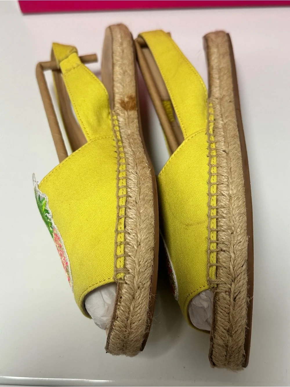 Lilly Pulitzer Sling back Espadrilles Watch Hill Yellow Pineapple